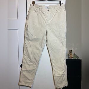 Croft & Barrow Cream Straight Leg Corduroy Pants 12